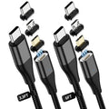 YKZ 3 in 1 Magnetic USB C to C Cable, Magnet Charging Cable, PD 60W Fast by YKZ