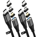 YKZ 3 in 1 Magnetic USB C to C Cable, Magnet Charging Cable, PD 60W Fast by YKZ