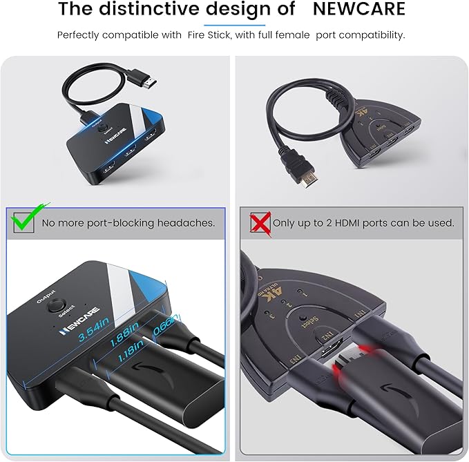 HDMI Switch 3 in 1 Out, 4K@60Hz HDMI 2.0 Switch Splitter - Image 5