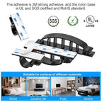 XHF 30pcs Adhesive Cable Wire Clips Kit Black, Outdoor Cable Management Wire - Image 3