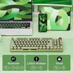 EWEADN V20 Green Typewriter Keyboard, 87 Keys Backlit Typewriter Style - Image 3