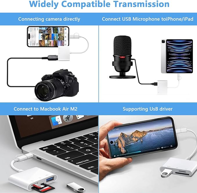 SD Card Reader for iPhone iPad Mac, Lightning & USB-C Dual Interface Memory - Image 7