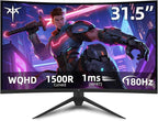 KTC 32 inch Curved Gaming Monitor, 180Hz 1ms MPRT, 2K 1440P 144Hz Monitor by KTC