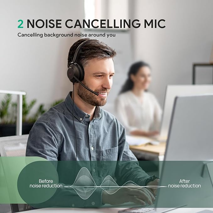 Yealink UH35 USB Headset with Microphone, Mono Wired Headset with Noise - Image 3