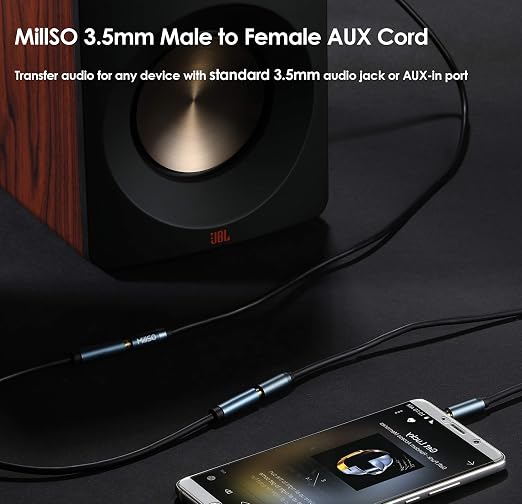 MillSO 3.5mm Headphone Extension Cable TRRS 3.5mm Male to Female Stereo Audio - Image 2
