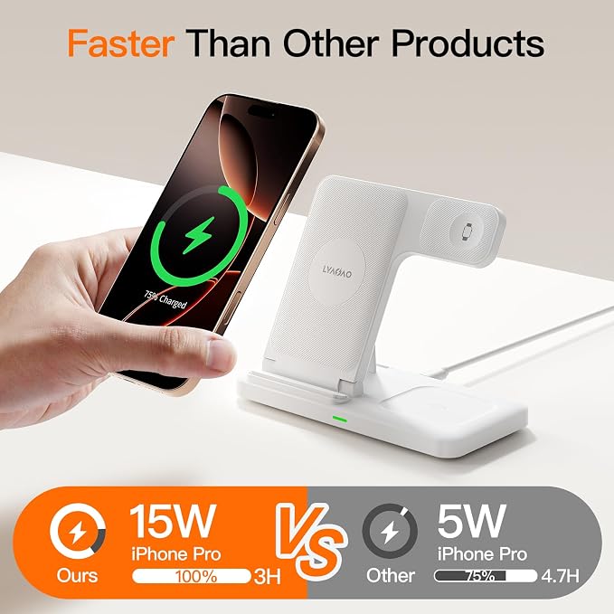 2025 3 in 1 Wireless Charger for iPhone 16 15 14 13 12 11 XR 8, Apple Charging - Image 2