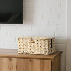 Delamu Handmade Synthetic Rattan Cable Management Box, Flat Weave Desk Organizer - Image 7