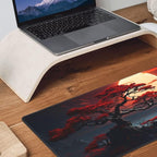 Darkness Red Moon Desk Mat Japanese Mouse Pad, Large Japanese Desk Mat - Image 8