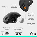 Logitech Ergo M575S Wireless Trackball Mouse, Wireless Ergonomic Mouse - Image 6