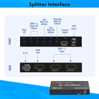 J-Tech Digital HDMI Splitter 1 in 2 Out 4K@60Hz, 1x2 HDMI Splitter - Image 7