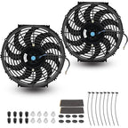 2PCS 12 Inch Universal Slim Fan Push Pull Electric Radiator Cooling 12V 80W by FSBCGT