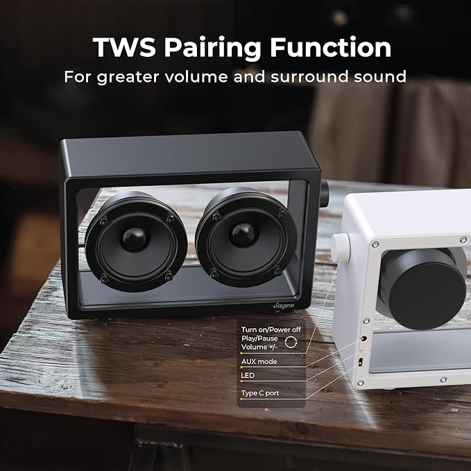 Cassette Portable Bluetooth Speaker, 20W Minimalist Speakers Bluetooth Wireless - Image 3