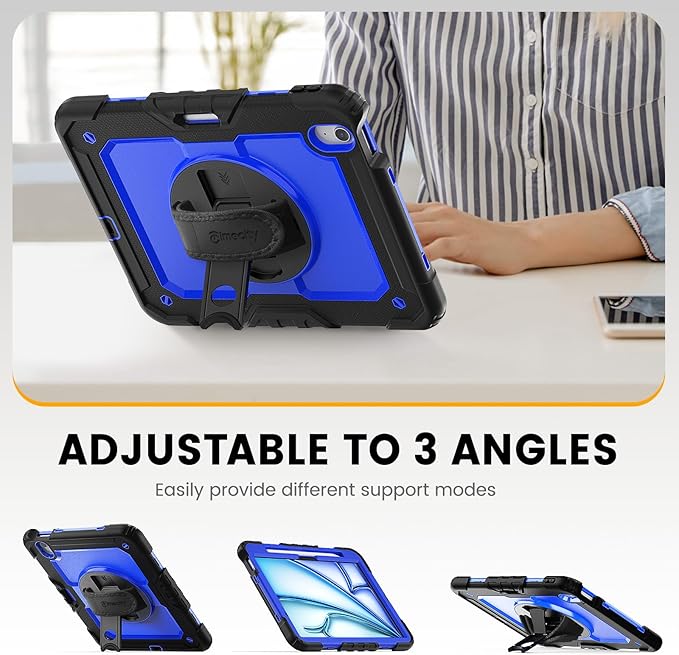 timecity Case for iPad Air 11 Inch M3/ M2, 360° Rotating Stand, Pencil Holder & - Image 4