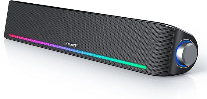Computer Speakers, Hi-Fi Sound Quality Computer Sound Bar, USB Powered Speakers by Nylavee