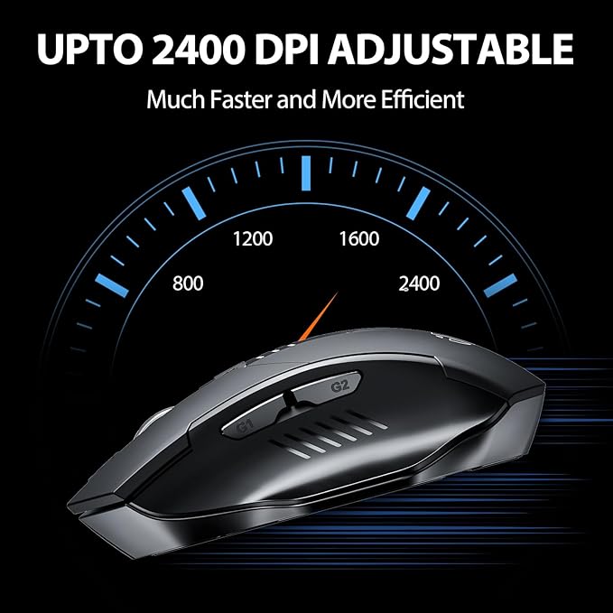 INPHIC Wireless Mouse Rechargeable, Upgraded Visible Battery, 2400 DPI - Image 5