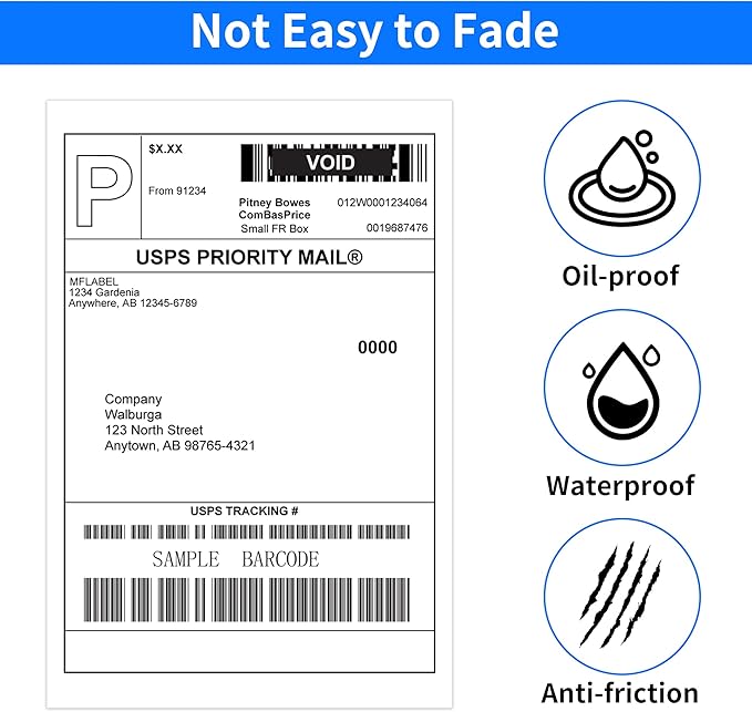 FungLam 4"x6" Direct Thermal Shipping Labels, 450 Labels Per Roll, 12 Rolls - Image 4