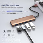 USB Hub, USB 3.0 Hub Aluminum Alloy Ultra Slim USB Splitter, Portable 4 Port - Image 2