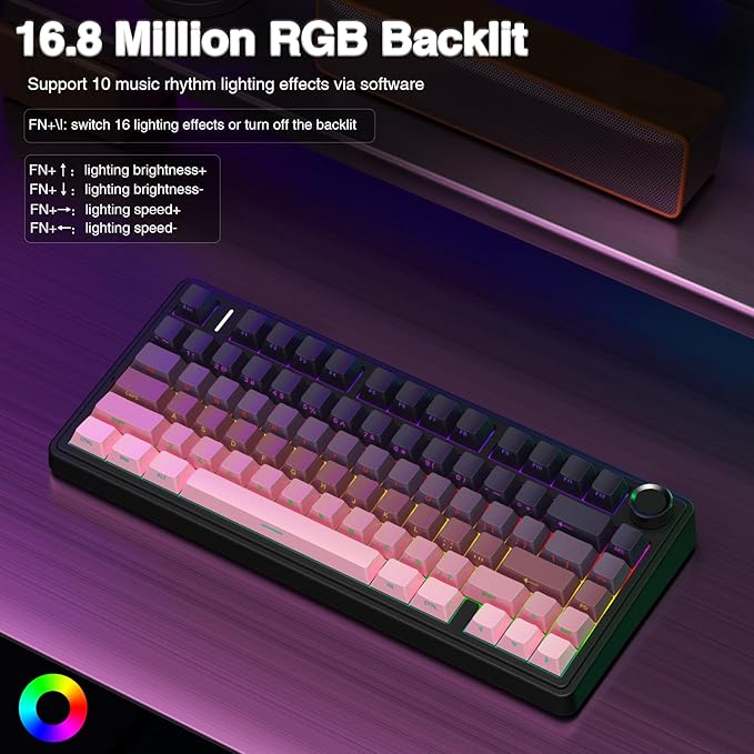 AULA F75 Pro Wireless Mechanical Keyboard, 75% Hot Swappable Custom Keyboard - Image 4