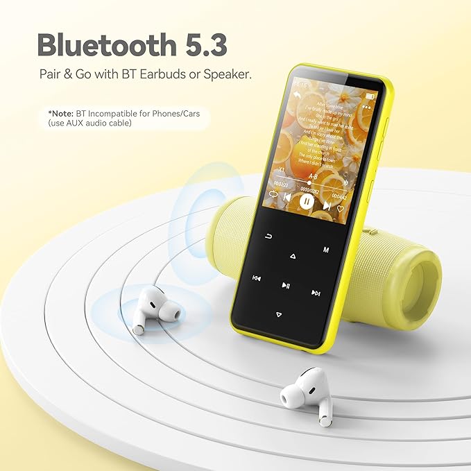 AGPTEK 64GB MP3 Player with Bluetooth, M3 2.4 inch Music Player with Speaker - Image 3