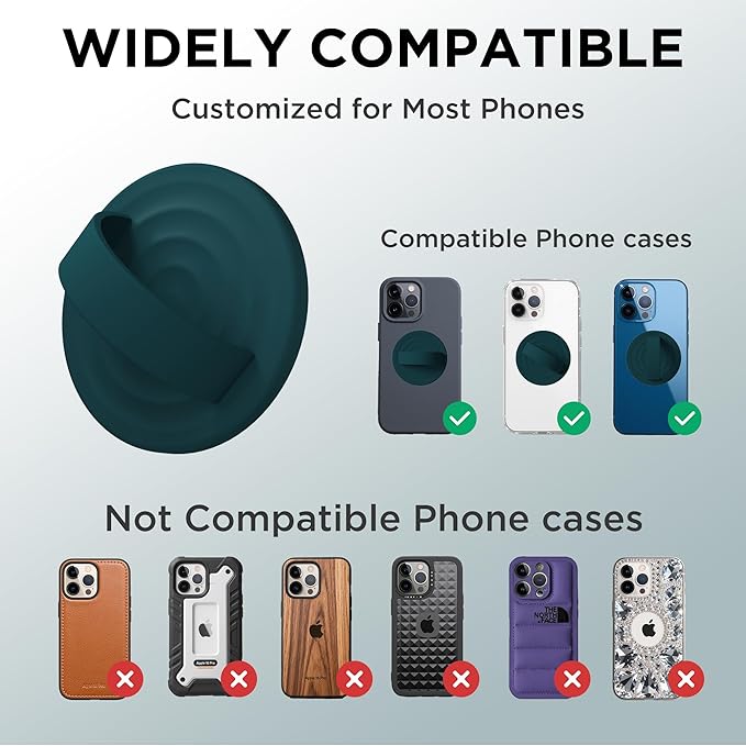 Magnetic Phone Ring Grip Holder, Silicone Finger Loop Grip, Compatible - Image 7