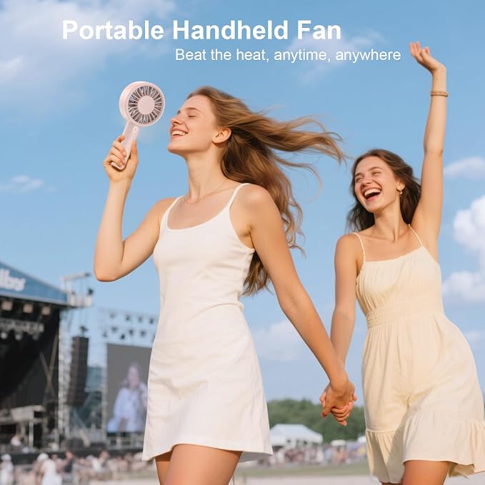 Portable Handheld Fan, USB Personal Fan Rechargeable Battery Operated 10H - Image 5
