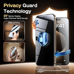 EGV 2 Pack Compatible for iPhone 15 Pro Privacy Screen Protector, 9H+ Military - Image 2