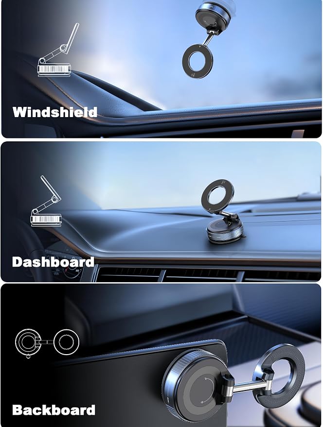 Upgraded 360° Nano Gel Vacuum Magnetic Phone Holder, Car Phone Holder - Image 2