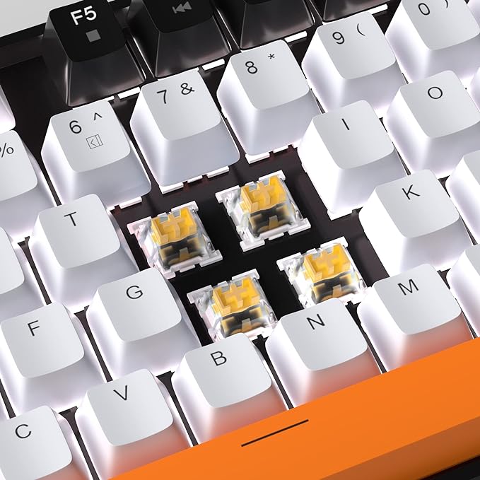 MageGee 75% Mechanical Gaming Keyboard, LED White Backlit, 87 Keys Compact TKL - Image 2