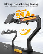 monTEK Heavy-Duty Monitor Arm for 17-57" Ultrawide Curved Screen, Supports up - Image 3