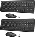 Wireless Keyboard and Mouse Combo, Full-Size Silent Ergonomic Keyboard and by QUASIO