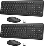 Wireless Keyboard and Mouse Combo, Full-Size Silent Ergonomic Keyboard and by QUASIO