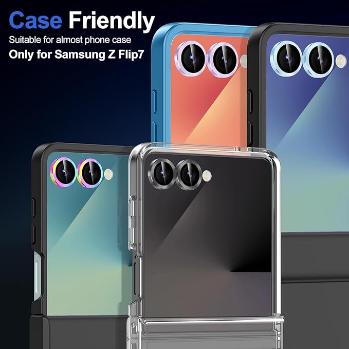 for Samsung Galaxy Z Flip 7 Camera Lens Protector, Individual Metal Ring - Image 7