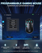 AULA SC580 Wireless Gaming Mouse, Tri-Mode 2.4G/BT5.0/USB-C Gaming Mouse - Image 7