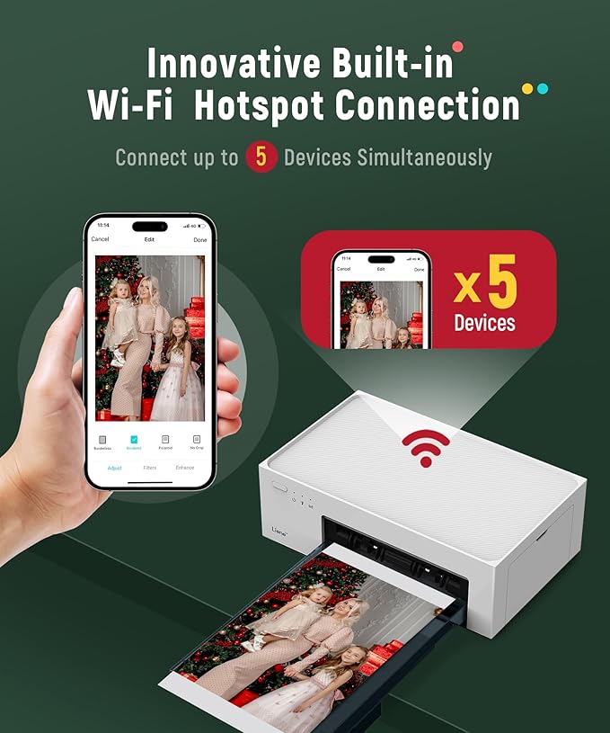 Liene M100 4x6'' Photo Printer Bundle, Wi-Fi Picture Printer - Image 5