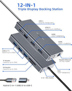 DisplayLink Docking Station Dual Monitor, Mosirui12-in-1 USB 3.0 to USB C Hub - Image 3