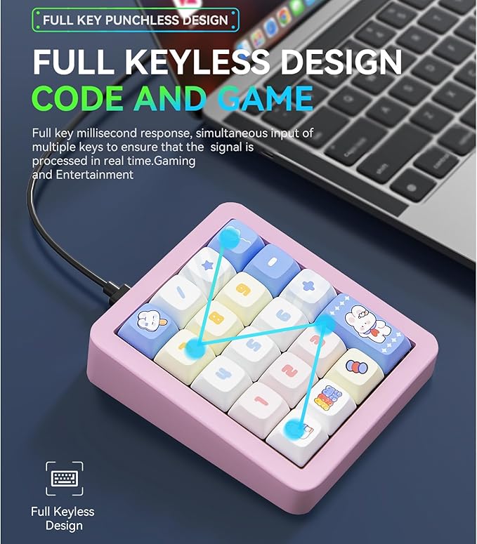 Adventurers K812 Wired Mechanical Numeric Keypad, 19-Key Hot-Swappable RGB - Image 4
