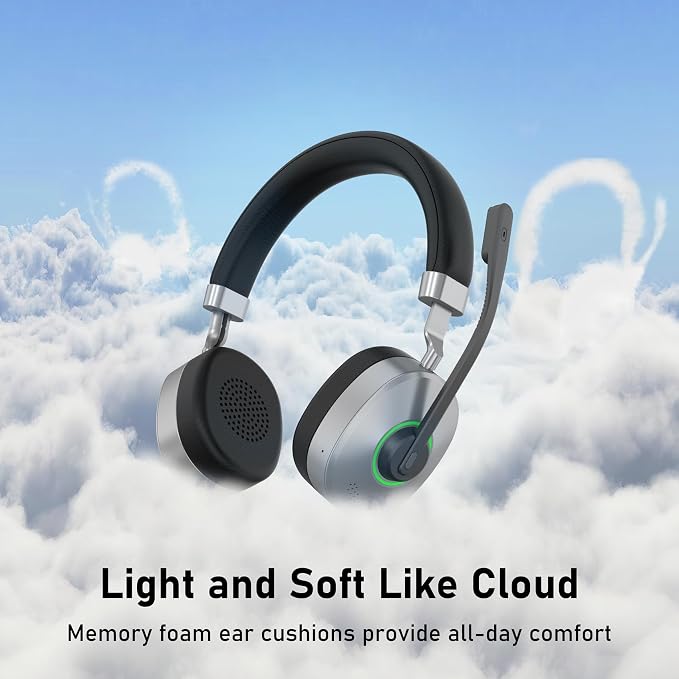 Wireless Headset, AI Noise Cancelling Mic & USB Dongle, Wired/Wireless - Image 8