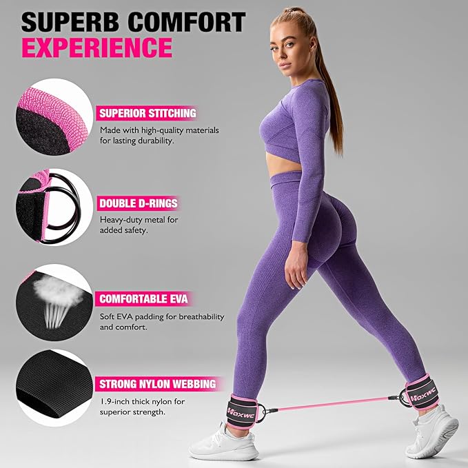 Ankle Resistance Bands with Cuffs, Ankle Bands - Image 4