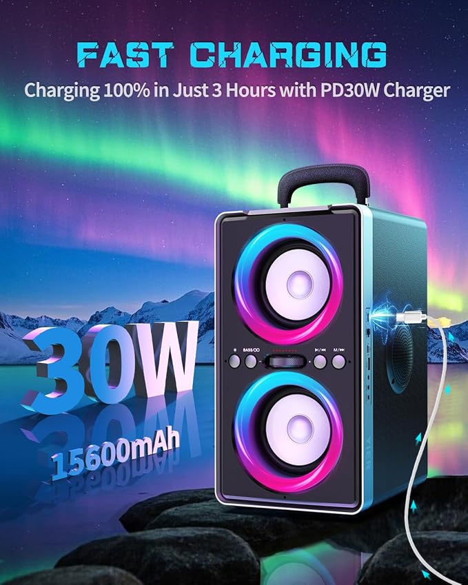 Bluetooth Speaker, 200W Loud Stereo - Image 6