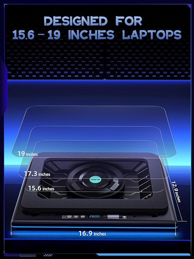 llano V12 Gaming Laptop Cooling Pad, RGB Laptop Cooler, Laptop Cooling Fan Stand - Image 6