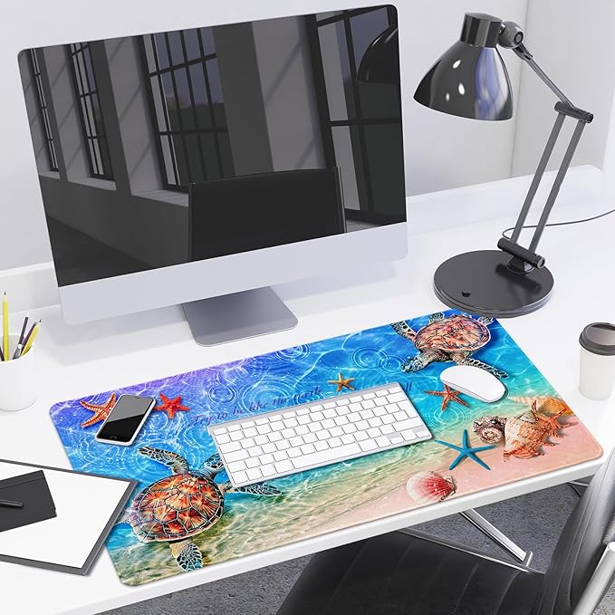 Lokigo Sea Turtle Desk Pad, Waterproof Large Mouse Pad - Image 7