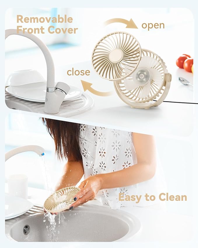 USB Desk Fan, 5 Inch Mini Portable, 3 Speeds Strong Airflow Personal Desktop - Image 7