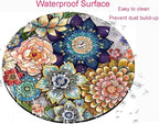 Round Mouse Pad, Boho Floral Mouse Pad, Washable Round Mousepad - Image 4