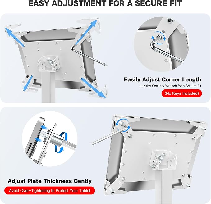 AboveTEK Security iPad Kiosk Floor Stand, Anti-Theft POS Tablet Stands - Image 3