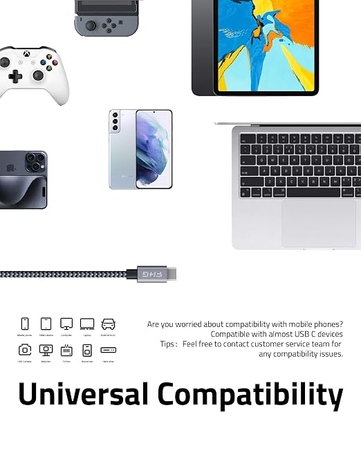 FHG USB C to USB C Cable 6FT 2Pack, PD 60W/3A C to C Cable Fast Charging from - Image 6