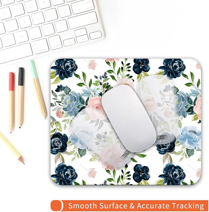Square Mouse Pad Pretty Flowers, Personalized Premium-Textured Custom Mouse Mat - Image 4