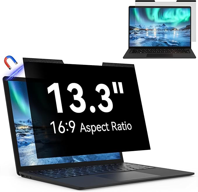 Magnetic Laptop Screen Privacy Shield 16:9 Aspect Ratio Anti-Glare Blue Light by MaoYeye