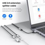 Durable USB A Male to 2 Female Extension Cord - Image 3