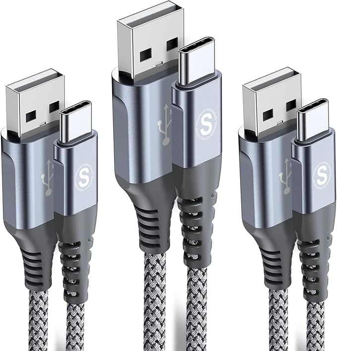 sweguard USB C Cable 3.1A Fast Charging, USB-A to USB-C Charger Nylon Braided by Sweguard