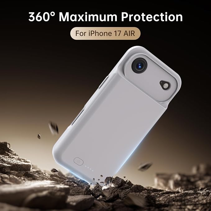 GIN FOXI Battery Case for iPhone 17 AIR, Charging Case Charger 8500mAh - Image 5